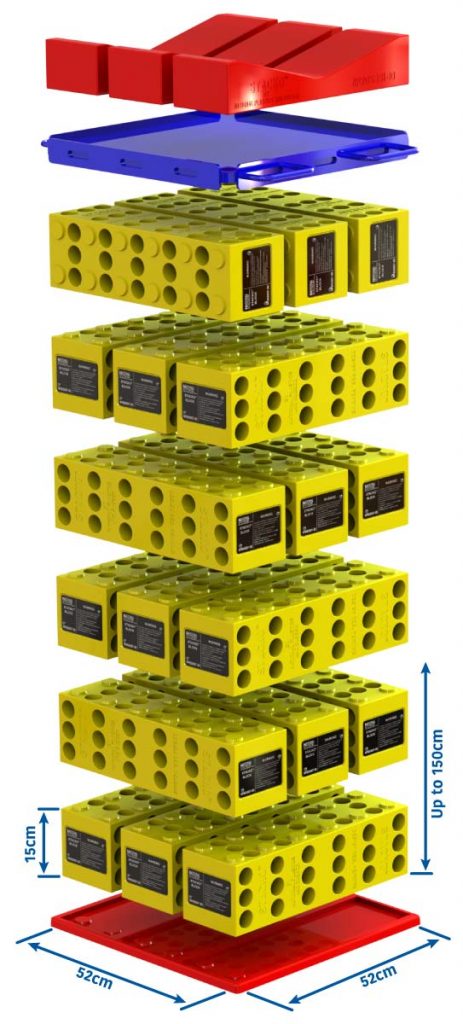 Stacko block - alternative to timber stacking blocks